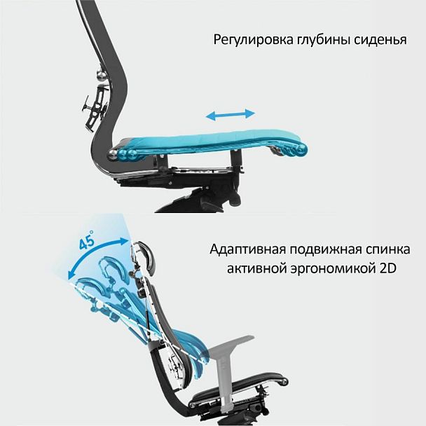 Кресло МЕТТА "YOGA" Y 2DM B2-10D, 2D-спинка, 3D-подголовник, 4D-подлокотники, экокожа, черное - Вид 13