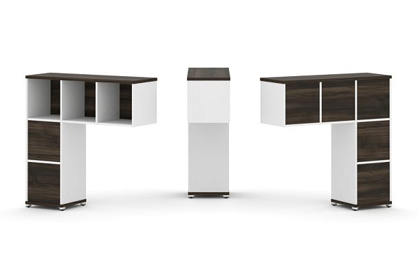 Concept Надставка низкая CN.ONN-003 Дуб Мали/Белый Бриллиант/Металл Белый 1099*365*1130 - Вид 1