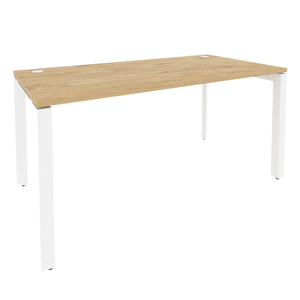 Onix Стол рабочий на П-образном м/к O.MP-SP-4.8 Тиквуд светлый/Белый металл 1580*800*750 - Вид 1