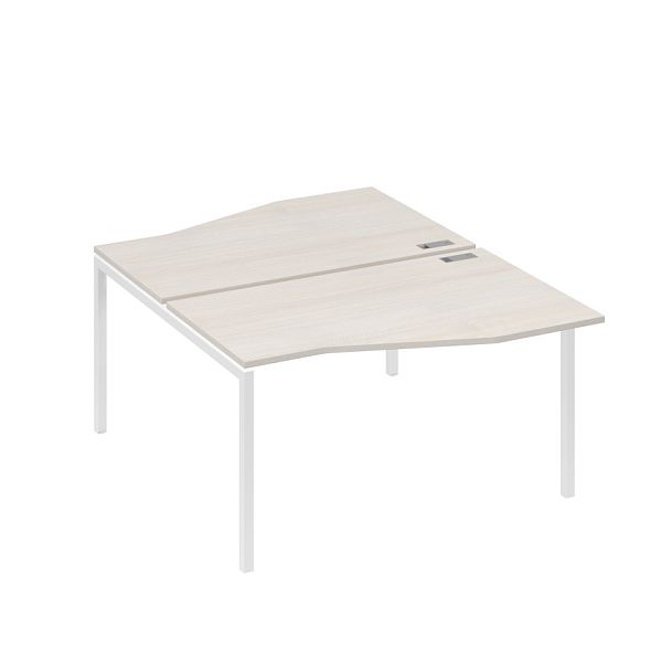 Рабочая станция каркас DUE столы (2х140) Техно A4 А4 Б2 190 БП дуб / металлокаркас белый - Вид 1