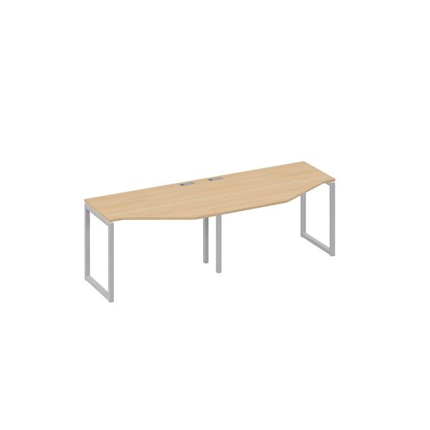Рабочая станция (2х120) каркас QUATTRO столы Техно A4 А4 Б4 051-2 БП натуральный дуб / металлокаркас серый - Вид 1