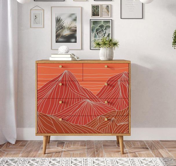 Комод Berber пять ящиков 49 принт арт BB36/Print_49 - Вид 5