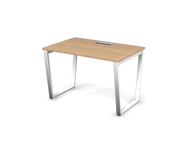 MATRIX 121S103-V Стол прямой, проводник Merida (V-обр. опоры) 1180х780х775 Швейцарский вяз/Белый - Вид 1