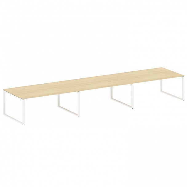 Стол для переговоров "Metal System" БО.ПРГ-3.5 акация/белый - Вид 1