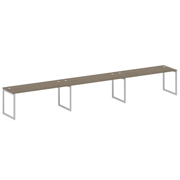 Metal System Quattro Р. ст. на 3 раб. места на О-образном м/к 40БО.СМ-3.5 Вяз/Серый металл 5400*720*750 - Вид 1