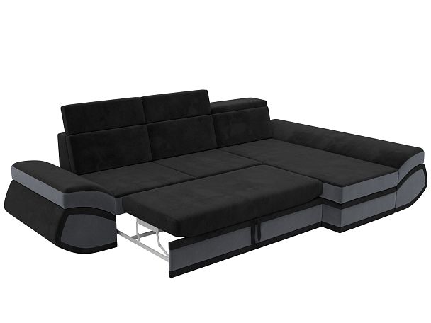 Диван угловой Лига-032 правый угол Велюр черный - Вид 7