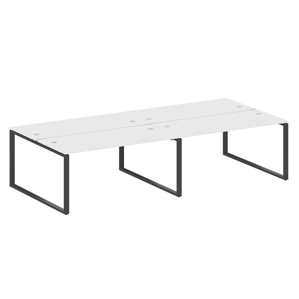 Metal System Р. ст. на 4 раб. места на О-образном м/к БО.СМ-4.4 Белый/Антрацит металл 3200*1475*750 - Вид 1