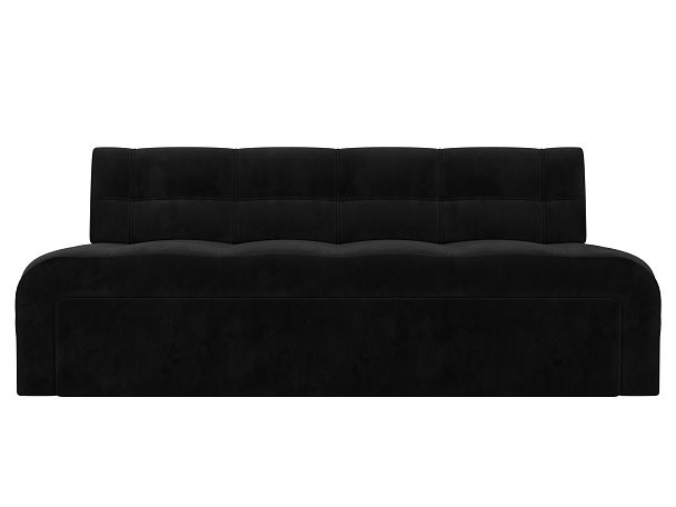 Диван кухонный прямой Люксор Велюр черный - Вид 2