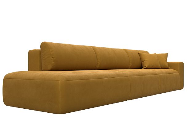 Диван прямой Лига-036 НПБ Модерн Лонг подлокотник справа Велюр желтый - Вид 3