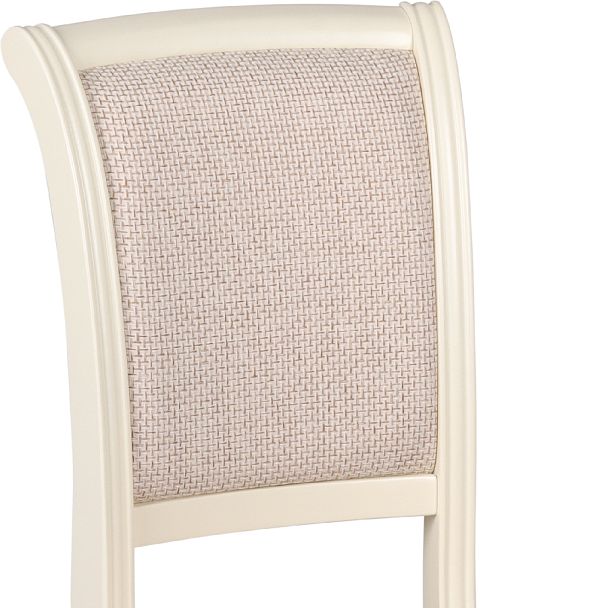 Стул деревянный с мягким сиденьем Арктос Слоновая кость/Кремовая рогожка - Вид 8