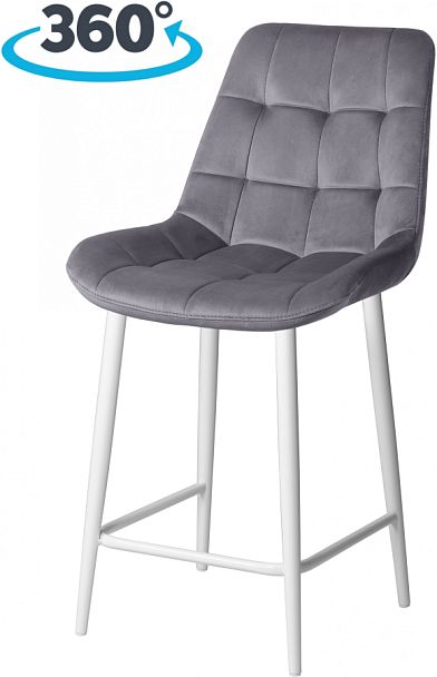 Комплект полубарных поворотных стульев Эйден, темно-серый H-15/белый, 4 шт. - Вид 1