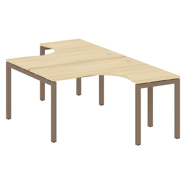 Metal System Quattro Р. ст. криволинейная на П-образном м/к 50БП.РАС-СА-2.3 Акация/Мокко металл 1400*2435*750 - Вид 1