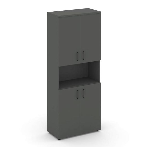 Стайл Проджект Шкаф высокий широкий SN.STS.E-107 Антрацит/Черный Ручки 796*400*1982 - Вид 1