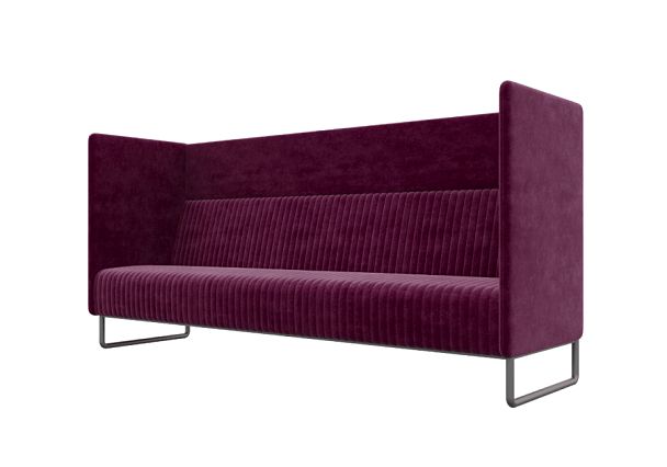 Bronks Диван трехместный BROS-3 Velvet lux 65/Металл Черный 2100*760*1180 - Вид 1