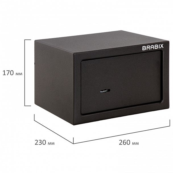 Сейф мебельный BRABIX "SF-170KL", 170х260х230 мм, ключевой замок, черный, 291142, S103BR210514 - Вид 5