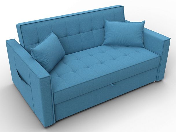 Диван прямой Лига-104 (140) Рогожка голубой - Вид 6