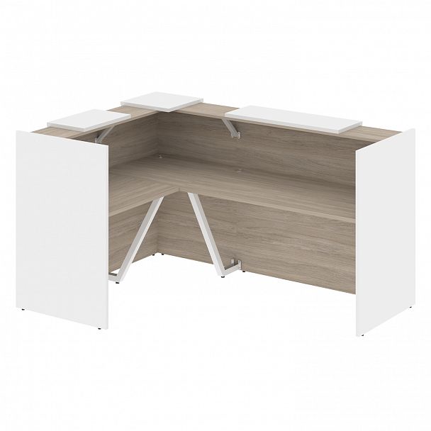 Ресепшн Г-образный "Onix" O.R-K-23 дуб аттик/белый - Вид 1