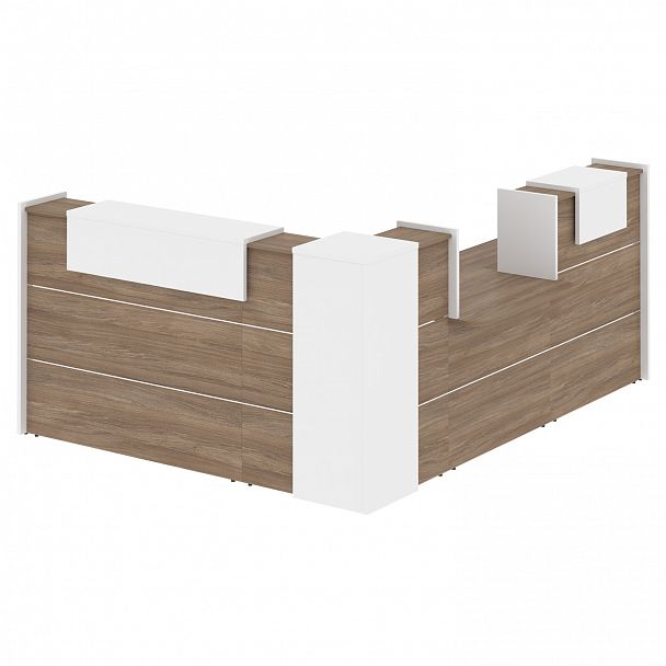 Ресепшн Г-образный "Onix" O.R-K-31 дуб аризона/белый - Вид 2