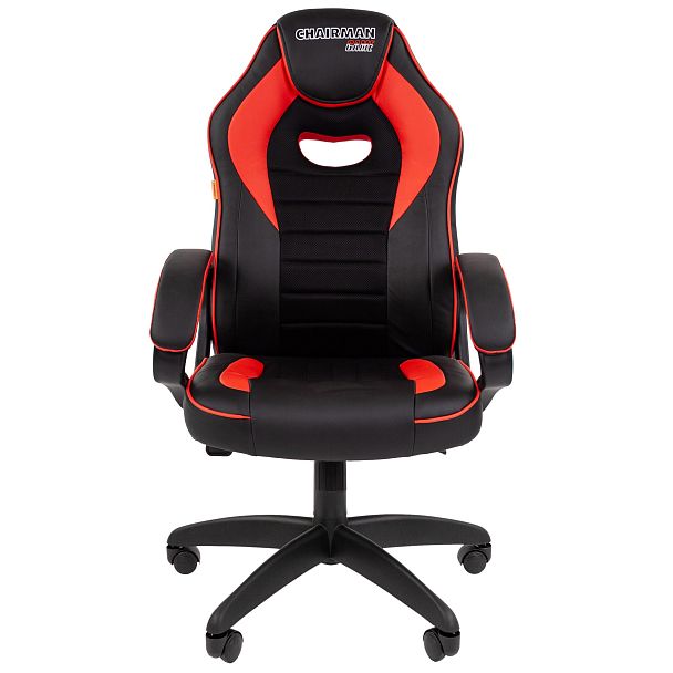 Кресло CHAIRMAN GAME 16, экокожа, черный/красный - Вид 2