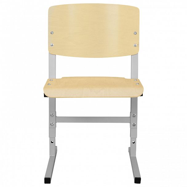 Стул ученический регулируемый СУТ.05, 400х375х580-660 мм, рост 2-4, серый каркас, фанера лак - Вид 3