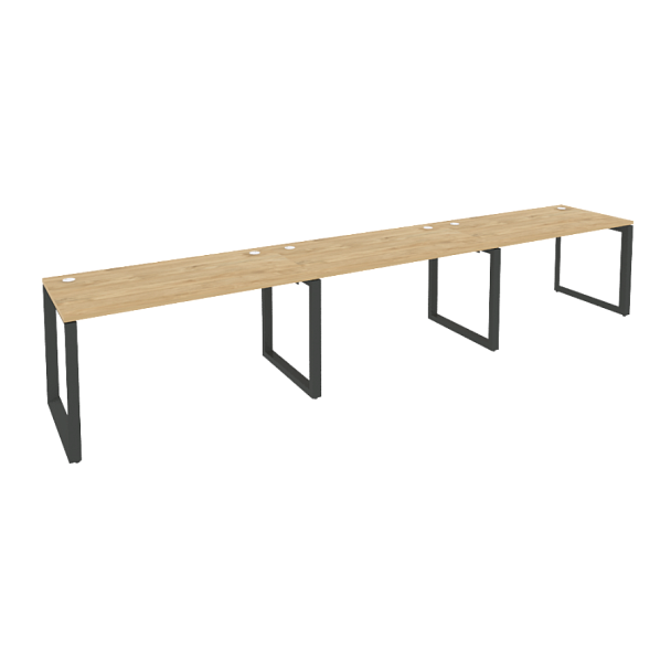 Onix Рабочая станция на О-образном м/к O.MO-RS-3.3.7 Тиквуд светлый/Антрацит металл 4140*720*750 - Вид 1