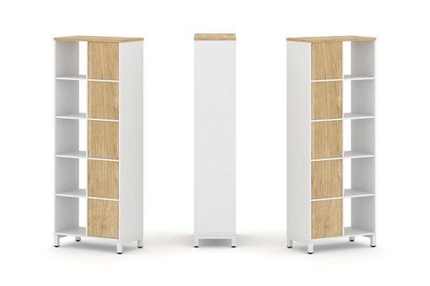 Стайл Проджект Набор стеллажа 2-х сторон., 5 яр. SN.NSD-521 Белый/Тиквуд Светлый/Металл Белый 754*40 - Вид 1