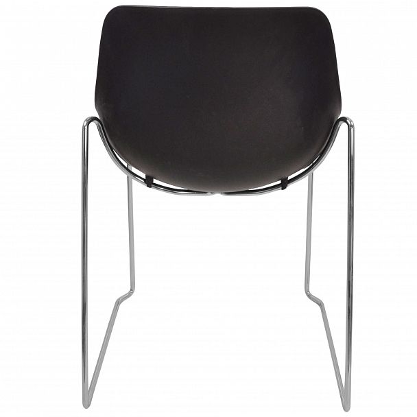 Стул Q5 (пруток), с мягким основанием, черный, стопируемый - Вид 3