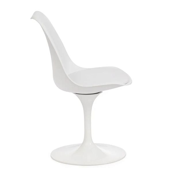 Стул Тулип Фэшн Чаир/Tulip Fashion Chair (мод.109)/1 шт. в упаковке, металл/пластик/PU, белый / белый - Вид 2