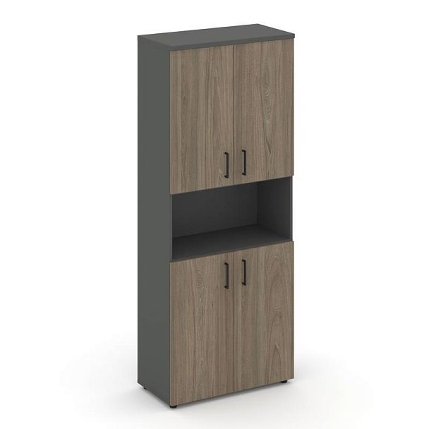 Style Project Шкаф высокий широкий SN.STS.E-107 Антрацит/Вяз Благородный/Черный Ручки 796*400*1982 - Вид 1