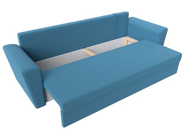 Диван прямой Амстердам Лайт Рогожка голубой - Вид 7