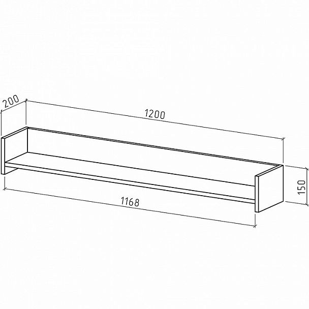 Полка навесная Лайт-49 - Вид 2