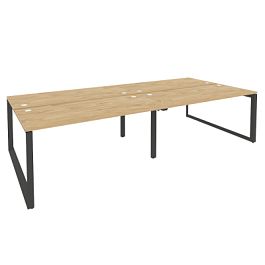 Onix Рабочая станция на О-образном м/к O.MO-D.RS-4.4.7 Тиквуд светлый/Антрацит металл 3160*1475*750 - Фото предпросмотра