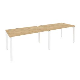 Onix Рабочая станция на П-образном м/к O.MP-RS-2.3.8 Тиквуд светлый/Белый металл 2760*800*750 - Фото предпросмотра