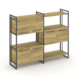 Rift Шкаф комбинированый RF.NS-004 Дуб Винченцо/Металл Антрацит 1576*396*1286 - Фото предпросмотра