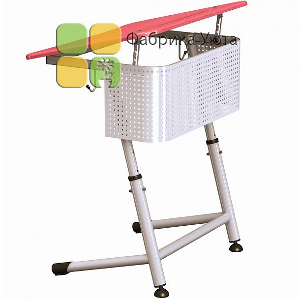 Парта "Премьера 1Р" с перф. экраном и углом накл. стол.,рег., цвет (2-6 гр) - Вид 3