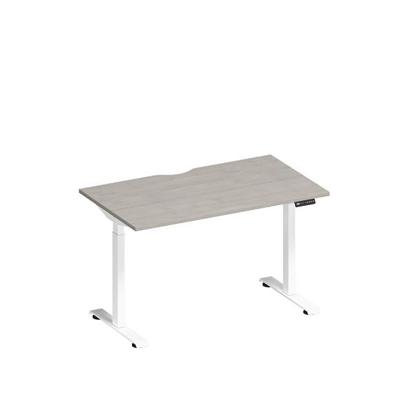 Стол письменный на электроприводе с вырезом Elevo А2 БГ 002.2 ДШ дуб шамони/ белый гладкий - Вид 1