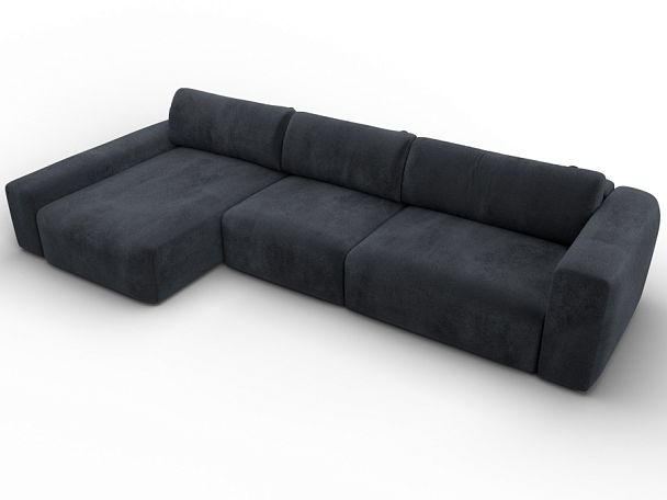 Диван угловой Лига-066 НПБ Лонг угол левый Велюр серый - Вид 6