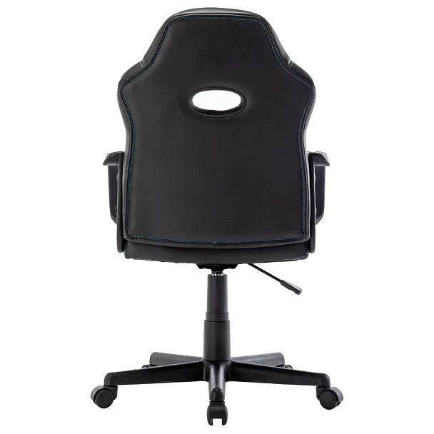 Кресло компьютерное BRABIX "Stripe GM-202", экокожа, черное/голубое, 532509 - Вид 5
