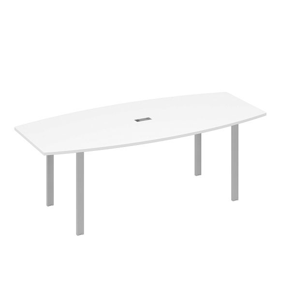 Стол 220 для переговоров фигурный на металлокаркасе UNO A4 А4 Б1 114 БП белый премиум / металлокаркас серый - Вид 1