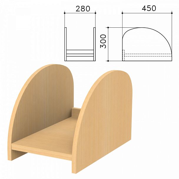Подставка под системный блок "Канц", цвет бук невский, ПК01.10 - Вид 1