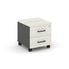 Стайл Проджект Тумба мобильная усил. колеса SN.TMU-001 Антрацит/Дуб Наварра/Черный Ручки 416*460*437 - Фото предпросмотра