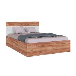 Спальня Вегас корпус кровати 1,6 дуб крафт табачный/дуб крафт белый - Фото предпросмотра