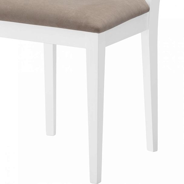 Комплект деревянных стульев с мягким сиденьем Ноэль Белый/Латте велюр, 4 шт. - Вид 11