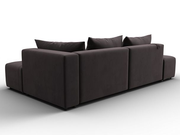 Диван угловой Лига-103 НПБ угол правый Велюр коричневый - Вид 5