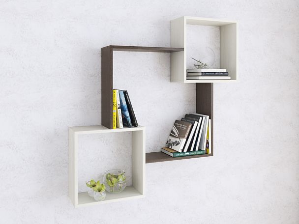 Полка навесная ПН-2 (1050х1050х180) венге/ясень анкор светлый - Вид 1