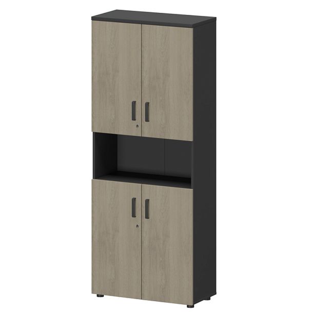 Шкаф СМШ-58Д4 Тип1 Графит/Кронберг 792x380x1990 Смарт - Вид 1