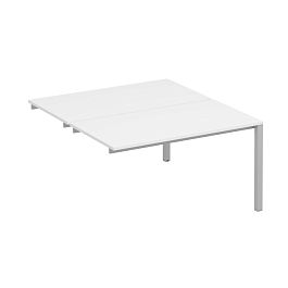 Секция стола рабочей станции на металлокаркасе КФ (2х140) Комфорт КФ К.С1 1145-1 БП белый премиум / серый - Фото предпросмотра