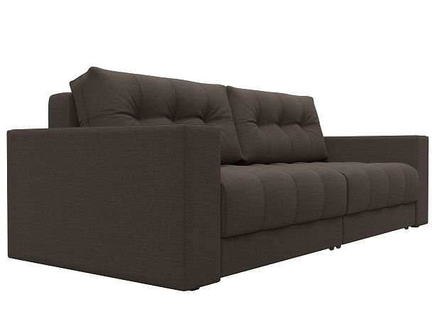 Диван прямой с декором Лига-049 НПБ Рогожка коричневый - Вид 3