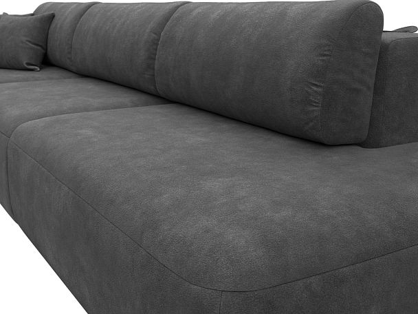 Диван прямой Лига-036 НПБ Модерн Лонг подлокотник слева Велюр серый - Вид 4