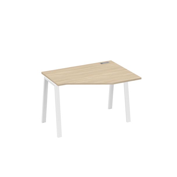 Стол эргономичный правый "Техно" на металлокаркасе TRE A4 А4 Б3 052 БП дуб скандинавский / металлокаркас белый - Вид 1